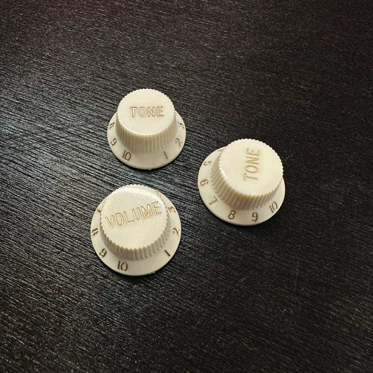 Control Knobs Set for Stratocaster - Vintage White